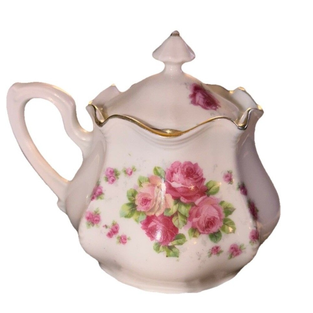 Antique German Porcelain Sugar Bowl *NO SPOON*